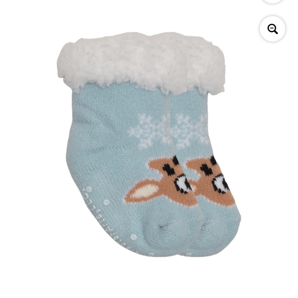 Rudolph Unisex Blue Fleece-Lined Cozy Sock (Slippers) Size 2T-3T NWT - Picture 1 of 5
